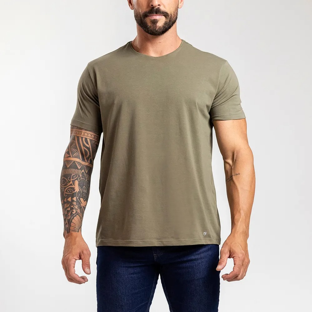 Camiseta Bege Select Prime Algodão Egípcio Masculina