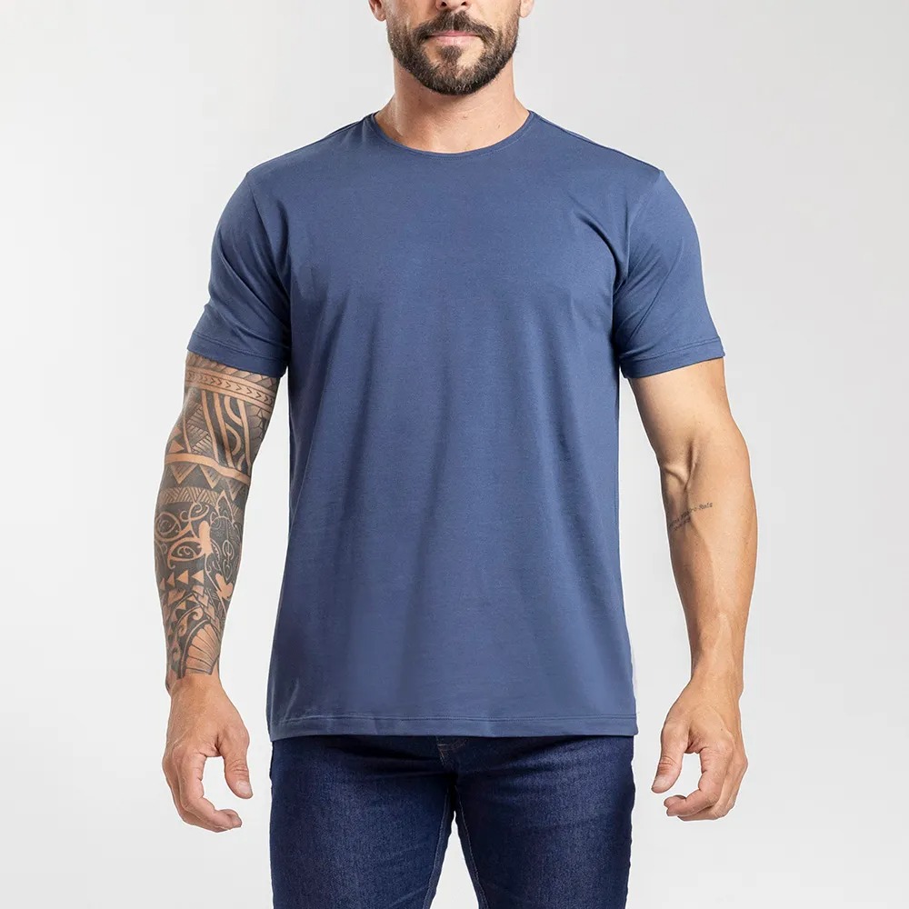 Camiseta Azul claro Select Prime Algodão Egípcio Masculina